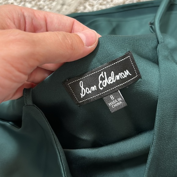 Sam Edelman green satin slip dress 8 - Picture 4 of 5